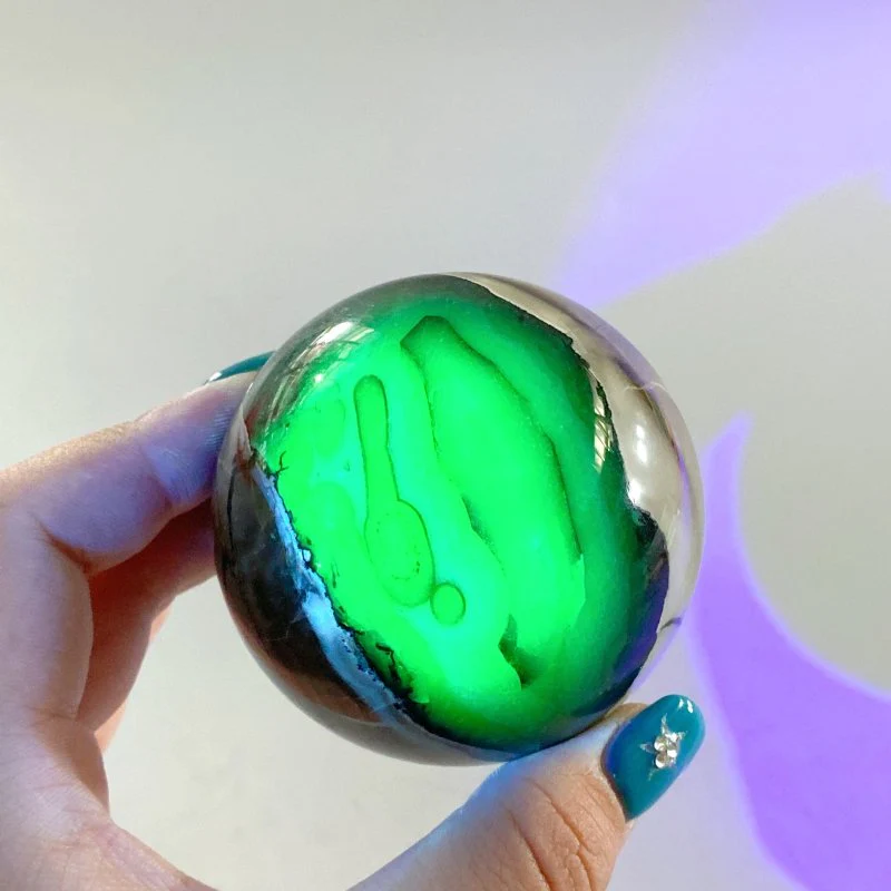 9 Pieces Volcano Agate Spheres Balls(UV-Reactive) - Image 4