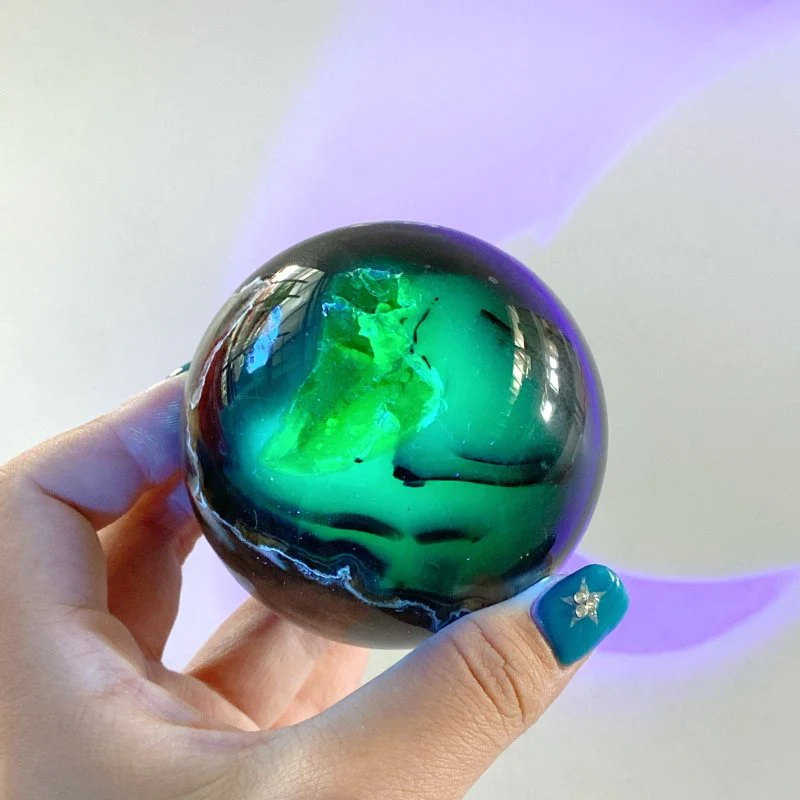 9 Pieces Volcano Agate Spheres Balls(UV-Reactive) - Image 5