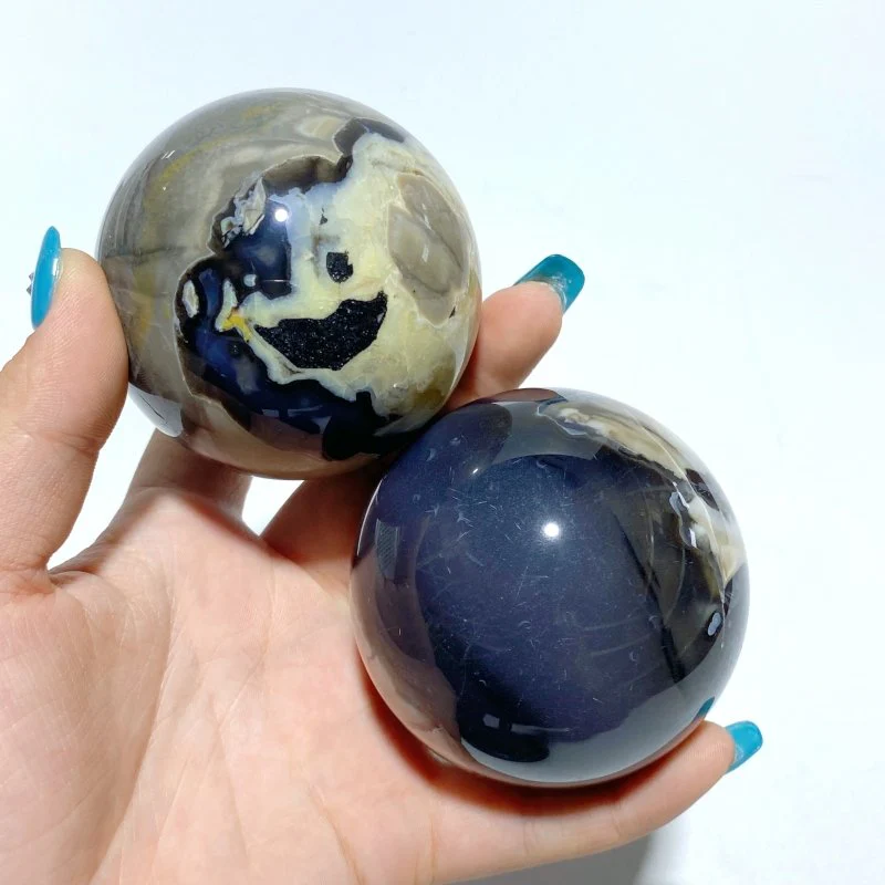 9 Pieces Volcano Agate Spheres Balls(UV-Reactive) - Image 7
