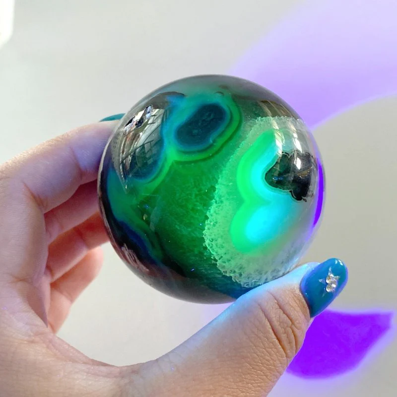 11 Pieces Volcano Agate Sphere(UV-Reactive) - Image 6