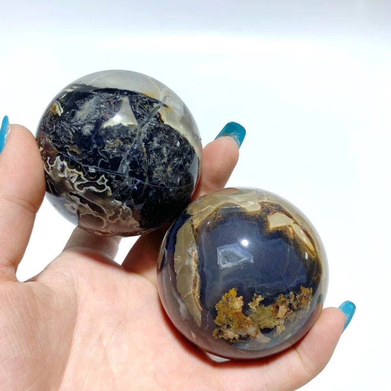 11 Pieces Volcano Agate Sphere(UV-Reactive) - Image 7