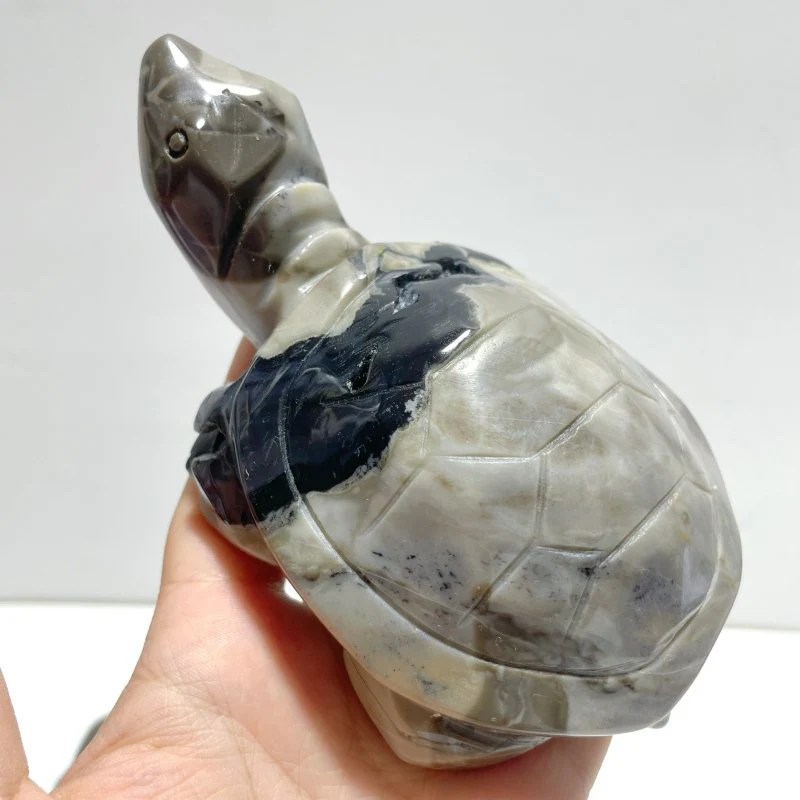 10 Pieces Volcano Agate Turtle Carving(UV-Reactive) - Image 4