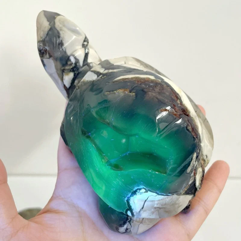 10 Pieces Volcano Agate Turtle Carving(UV-Reactive) - Image 7