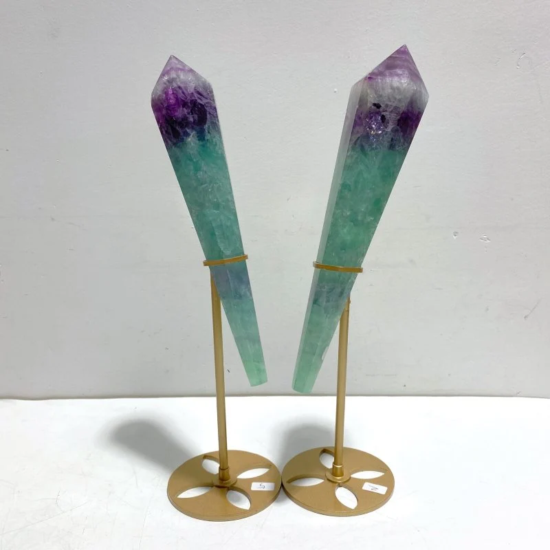 6 Pieces Watemelon Fluorite Magic Scepter Wand With Stand - Image 4