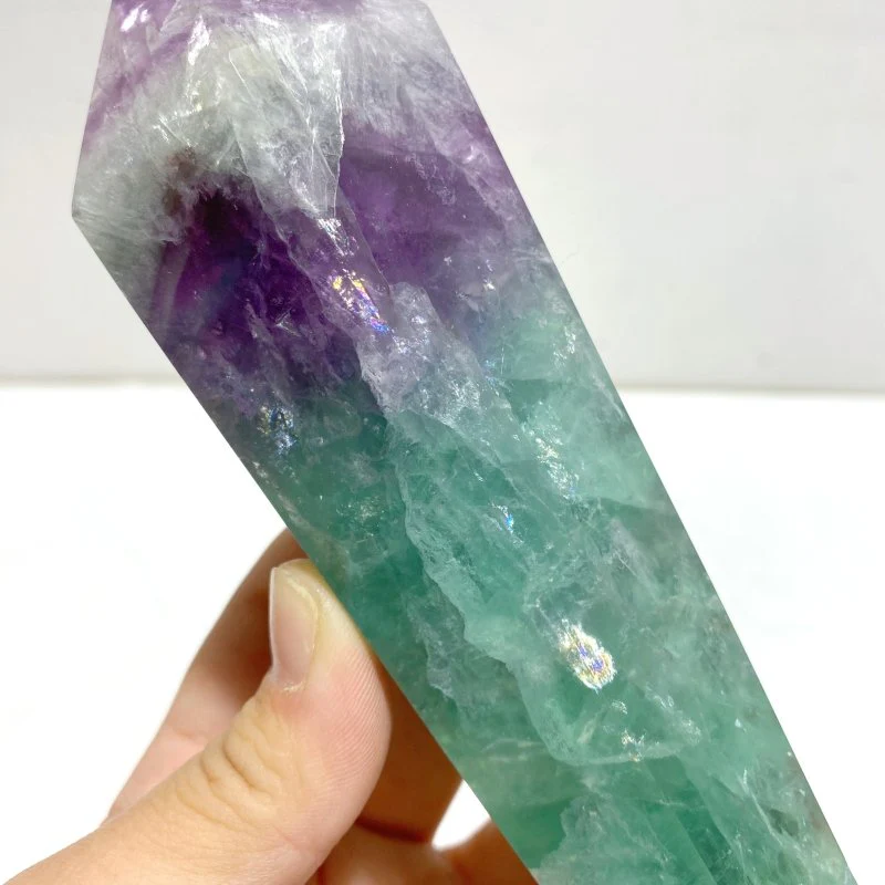 6 Pieces Watemelon Fluorite Magic Scepter Wand With Stand - Image 7