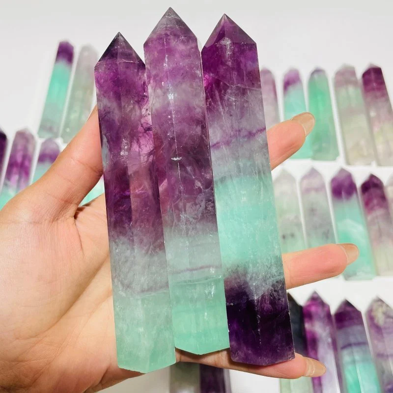 47 Pieces 4.3-7inch Watermelon Colourful Fluorite Tower Points - Image 2
