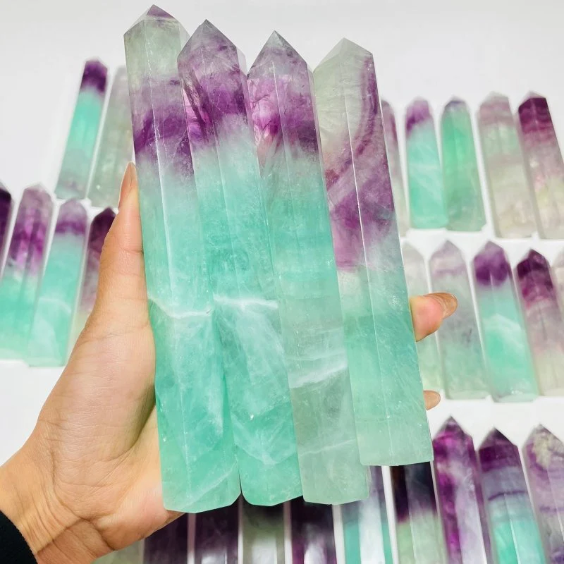 47 Pieces 4.3-7inch Watermelon Colourful Fluorite Tower Points - Image 4