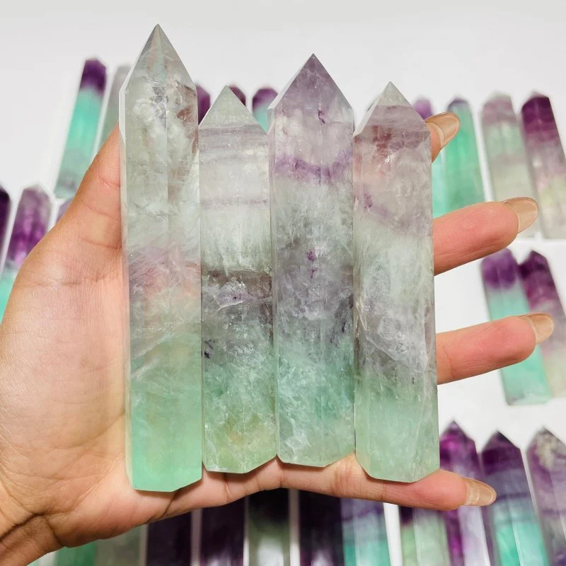 47 Pieces 4.3-7inch Watermelon Colourful Fluorite Tower Points - Image 5