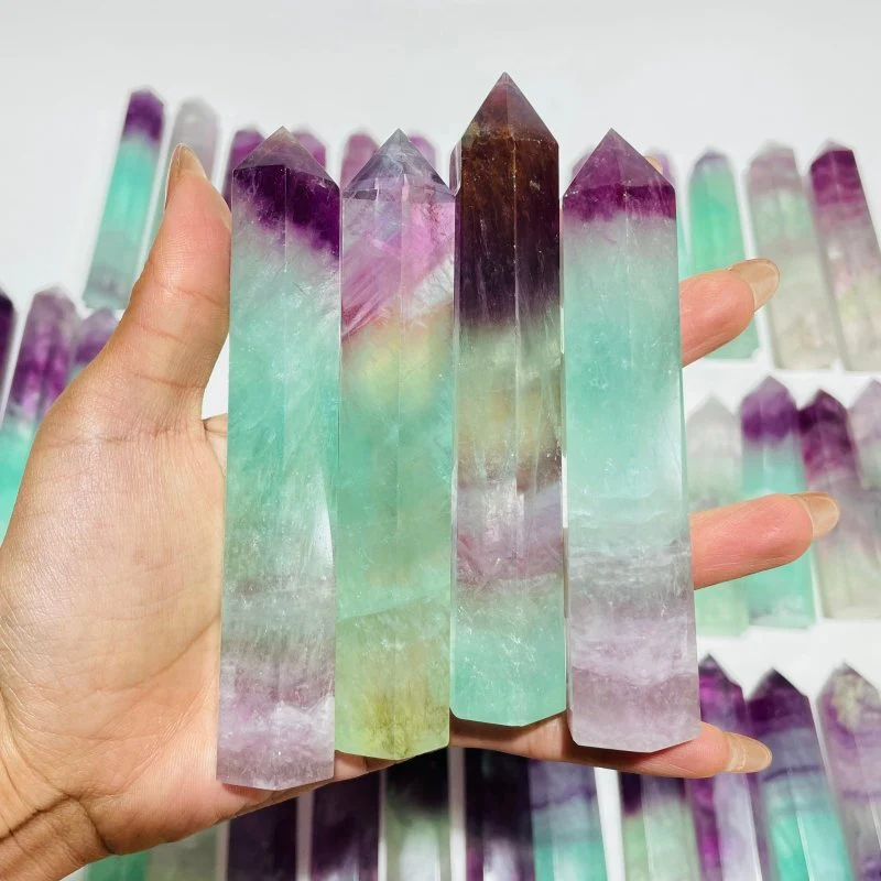 47 Pieces 4.3-7inch Watermelon Colourful Fluorite Tower Points - Image 6
