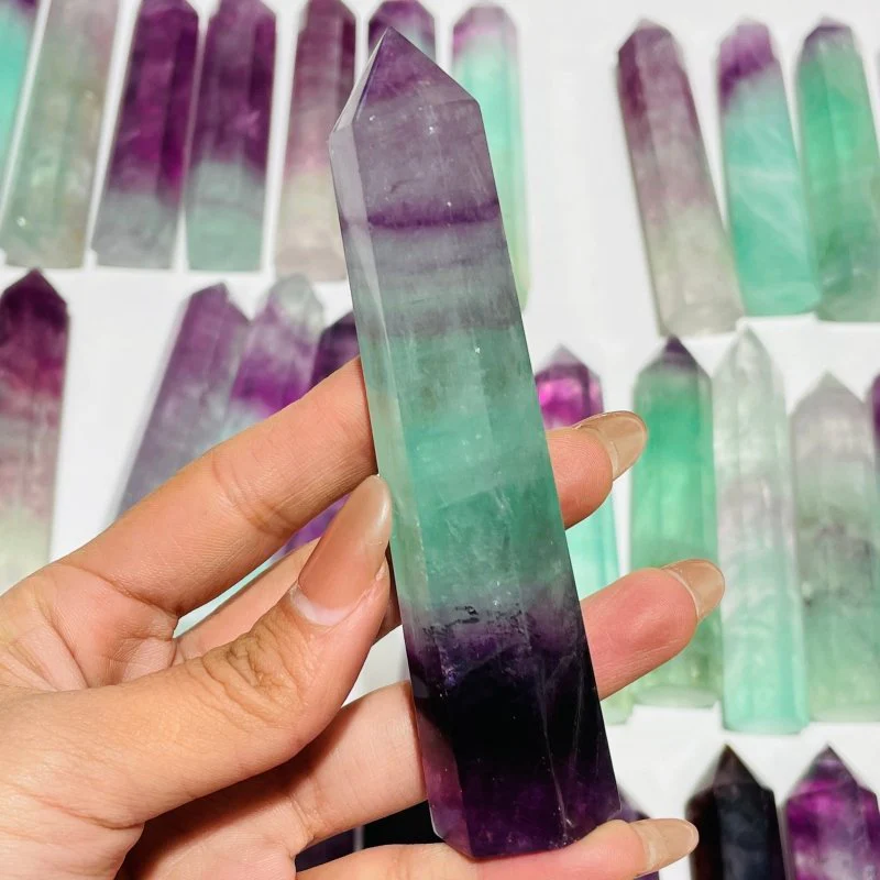 47 Pieces 4.3-7inch Watermelon Colourful Fluorite Tower Points - Image 7