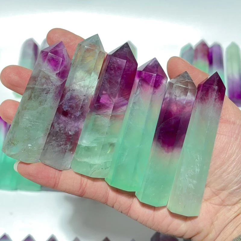 55 Pieces Watermelon Colourful Fluorite Tower - Image 2