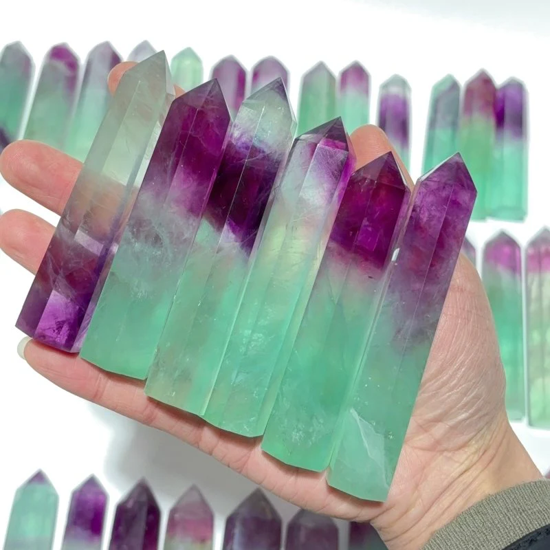 55 Pieces Watermelon Colourful Fluorite Tower - Image 5
