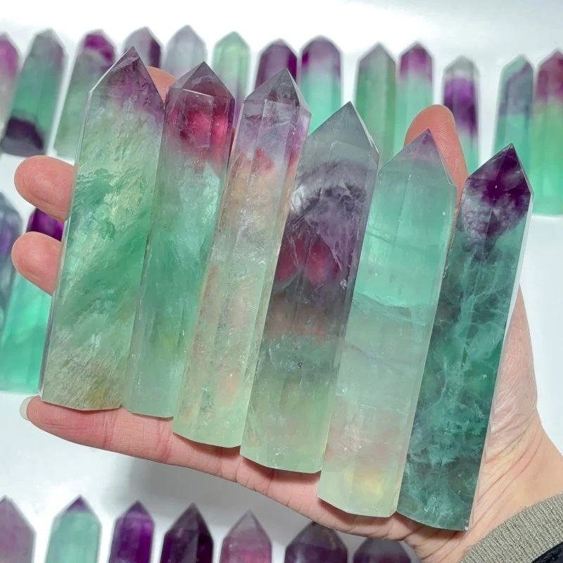 55 Pieces Watermelon Colourful Fluorite Tower - Image 6