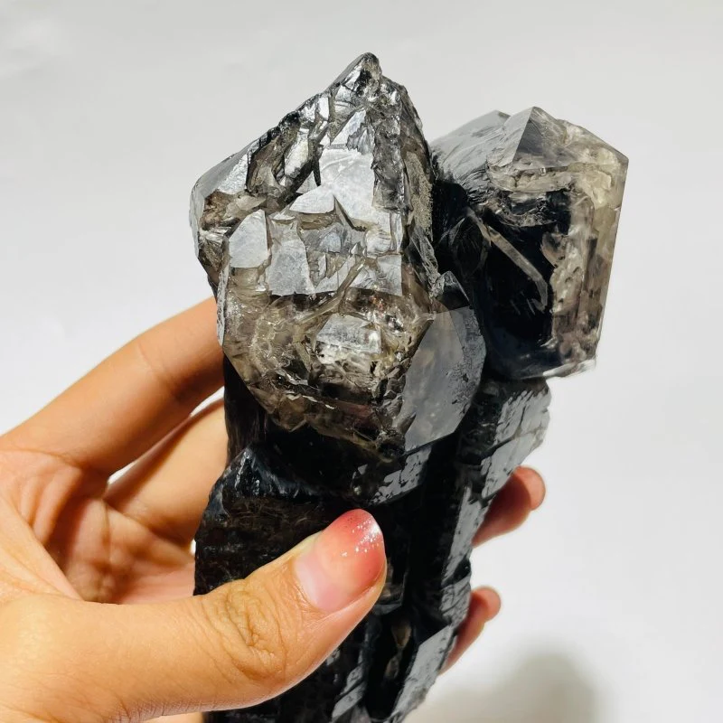 White Dry Quicksand Moving Bubble Enhydro Smoky Quartz Backbone Raw Quartz - Image 5