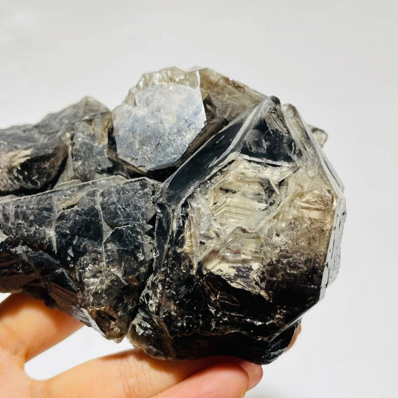 White Dry Quicksand Moving Bubble Enhydro Smoky Quartz Backbone Raw Quartz - Image 6
