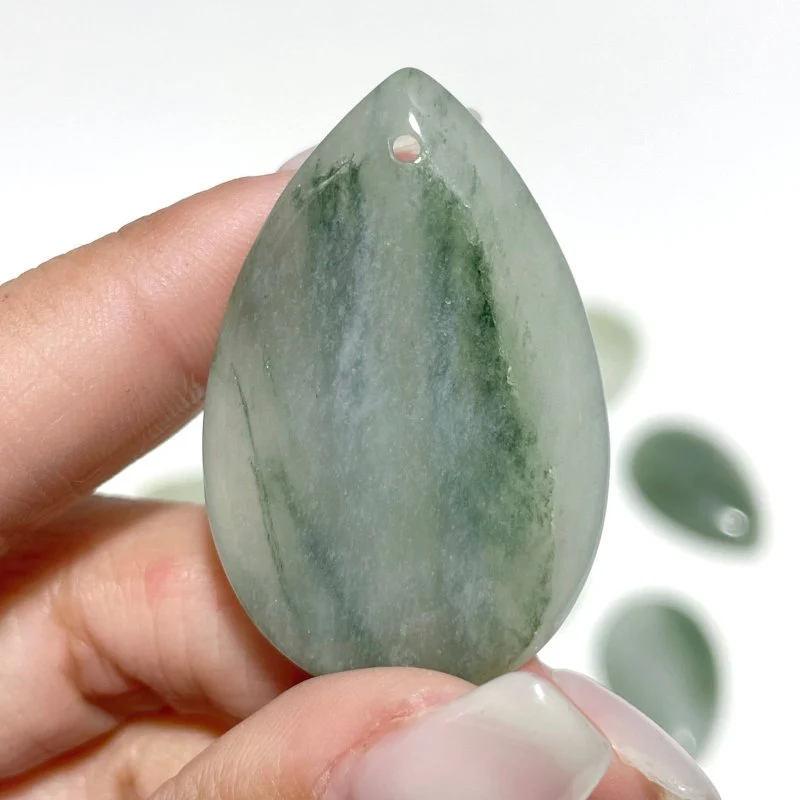 White Jade Teardrop Pendant Crystal Pendant Wholesale - Image 2