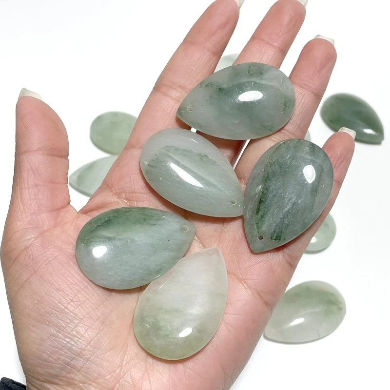 White Jade Teardrop Pendant Crystal Pendant Wholesale - Image 3