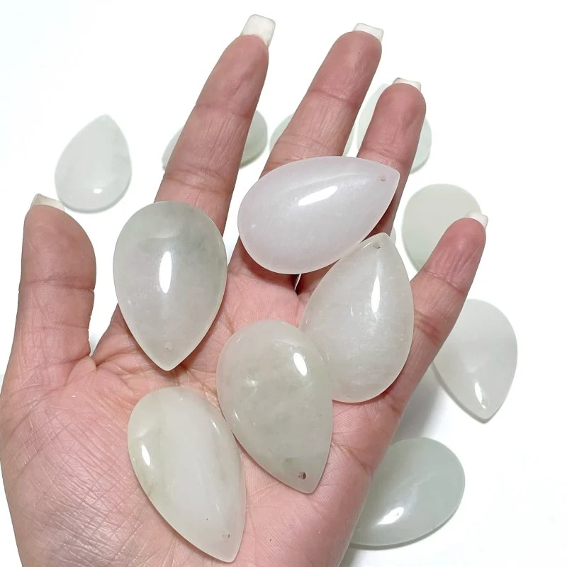 White Jade Teardrop Pendant Crystal Pendant Wholesale - Image 5