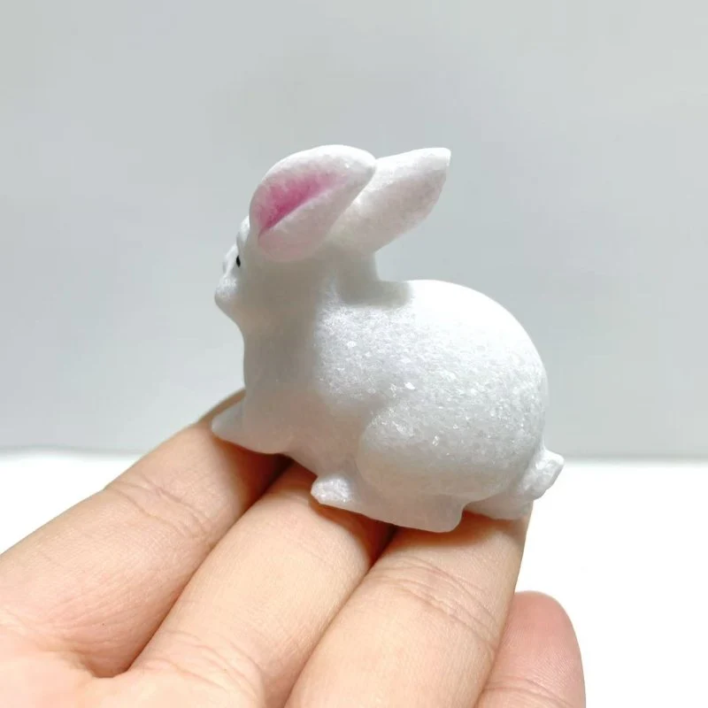White Marble Rabbit Carving Wholesale - Image 3