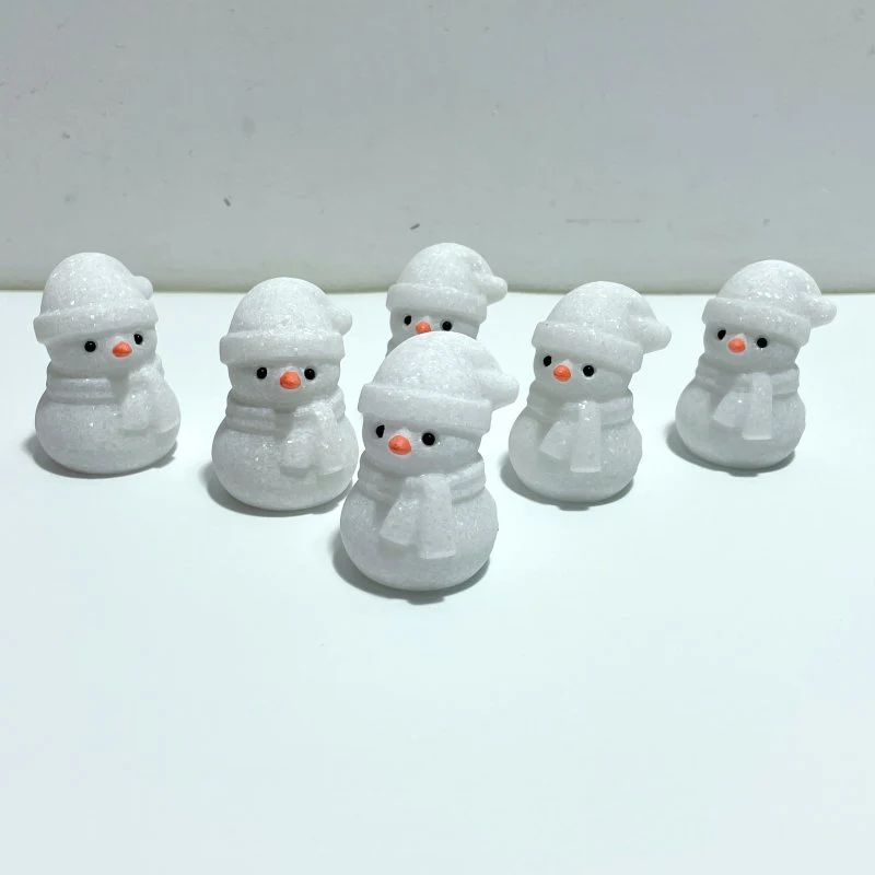 White Marble Snowman Christmas Carving Wholesale
