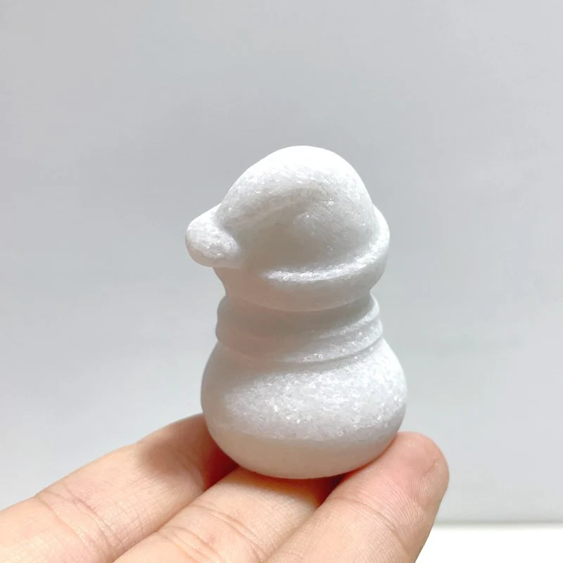 White Marble Snowman Christmas Carving Wholesale - Image 5