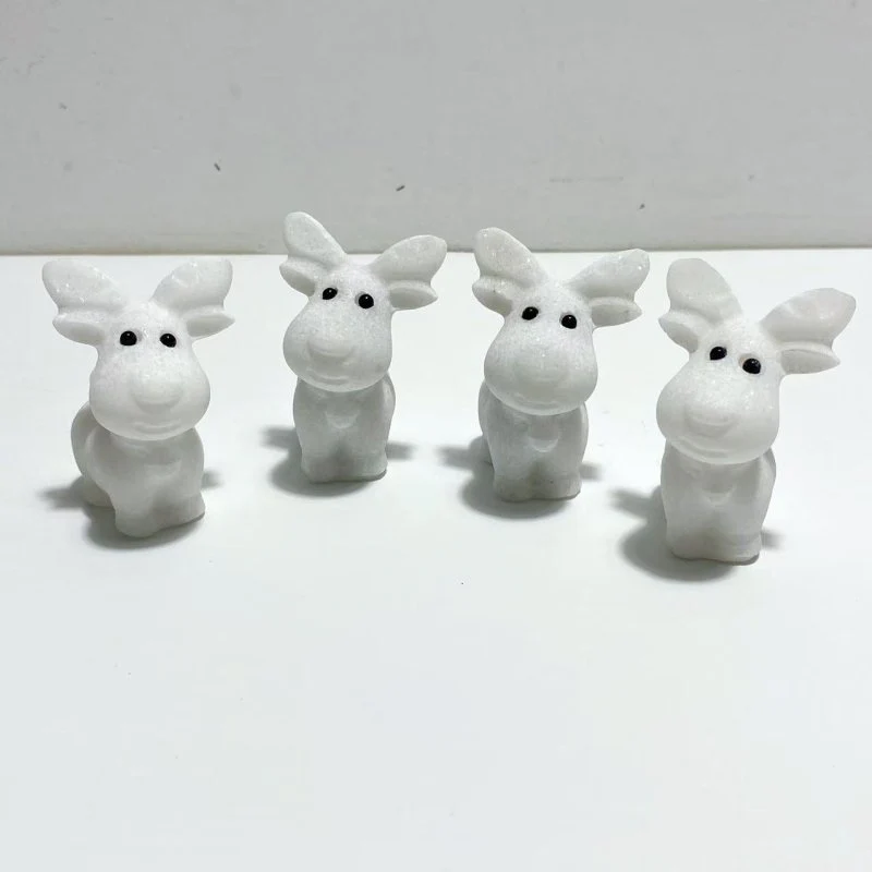 White Marble Christmas Moose Carving Wholesale