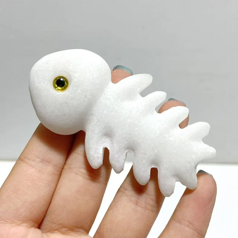 White Marble Fish Bone Carving Wholesale - Image 2