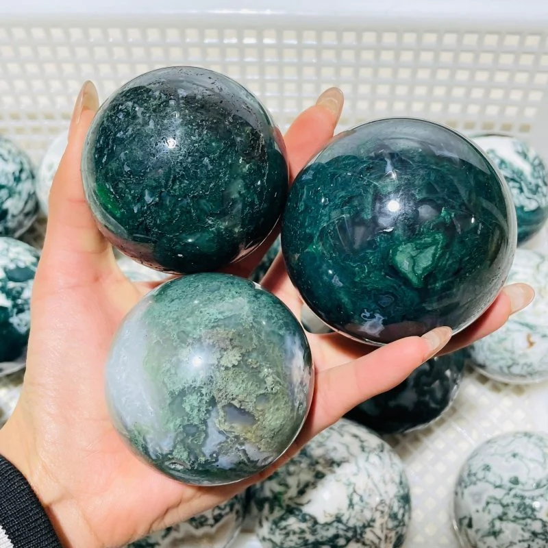 18 Pieces Moss Agate Spheres Clearance - Image 3