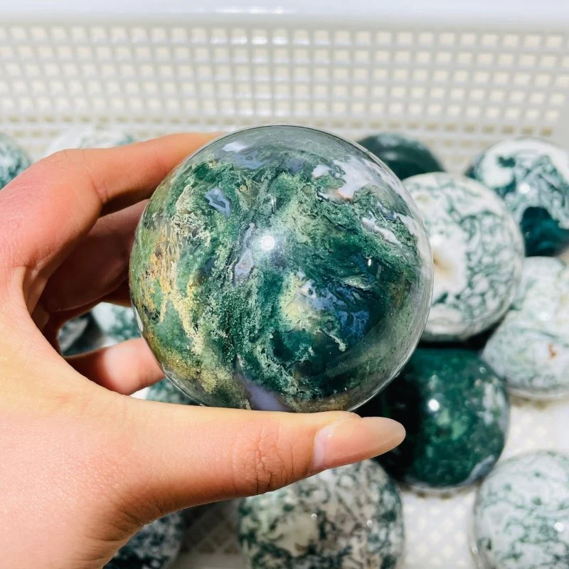 18 Pieces Moss Agate Spheres Clearance - Image 4