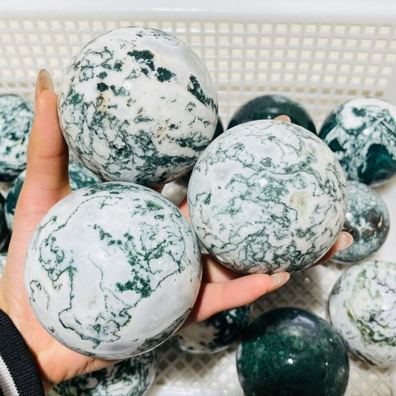 18 Pieces Moss Agate Spheres Clearance - Image 6