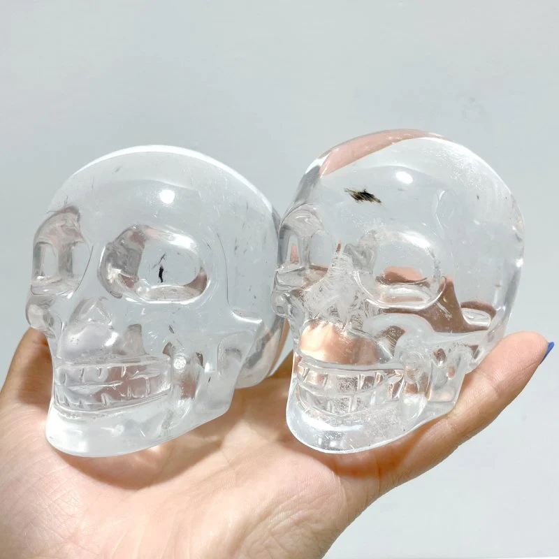White Smelting Quartz Skull Carving Wholesale