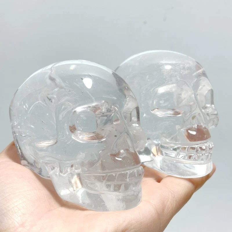 White Smelting Quartz Skull Carving Wholesale - Image 6