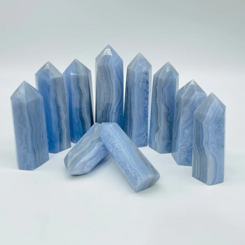 Blue Lace Agate Tower Point Crystal Wholesale - Image 3