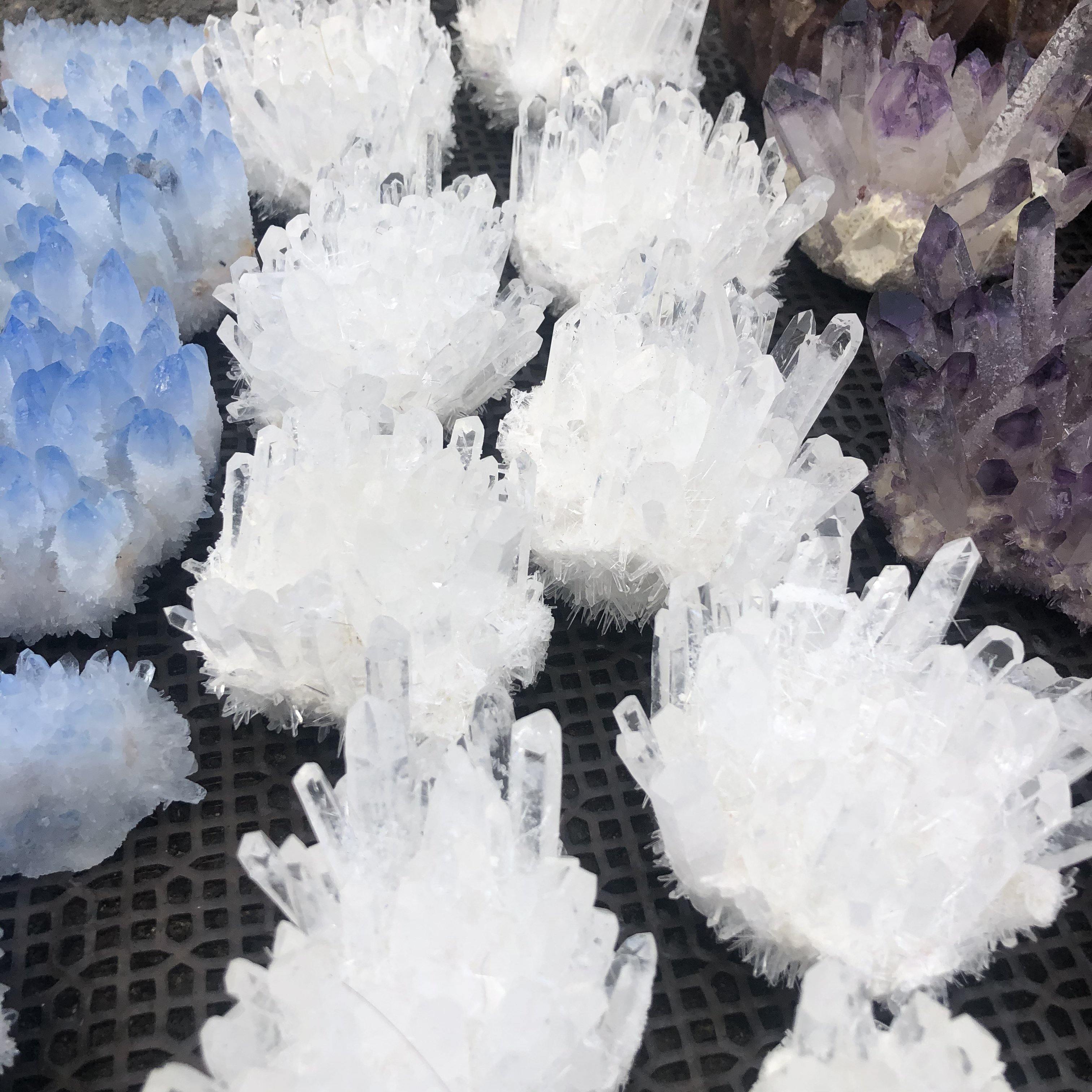 White Aura Crystal Cluster Wholesale - Image 3