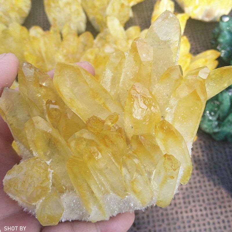 Yellow Aura Crystal Cluster Wholesale - Image 4