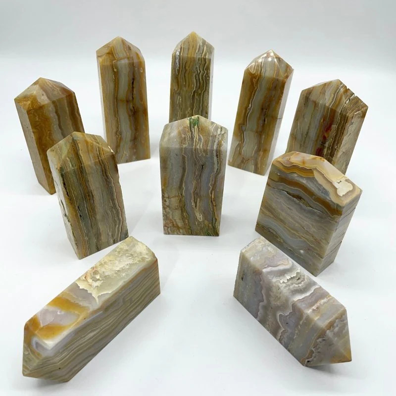 Fat Yellow Agate Four-Sided Tower Points Wholesale - Image 2