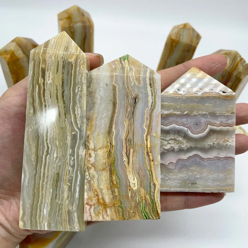 Fat Yellow Agate Four-Sided Tower Points Wholesale - Image 3