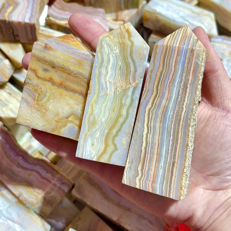 Fat Yellow Agate Four-Sided Tower Points Wholesale - Image 4