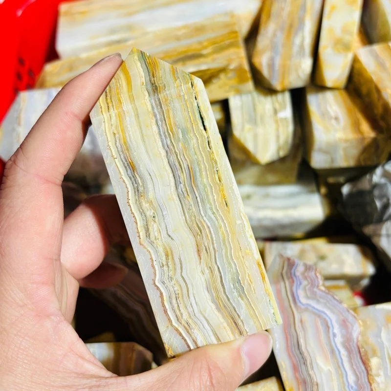 Fat Yellow Agate Four-Sided Tower Points Wholesale - Image 5