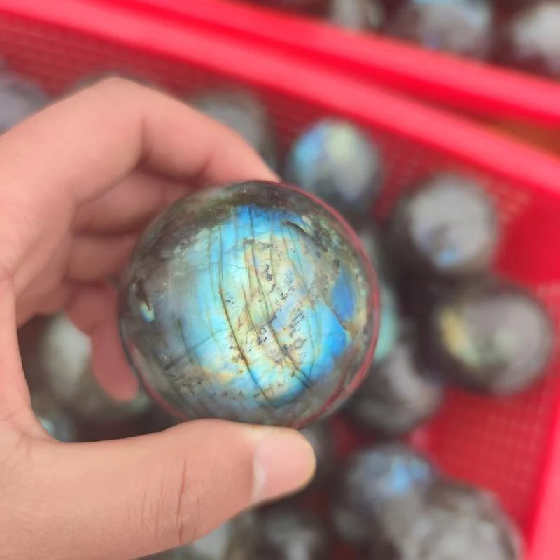 Yellow&Blue Labradorite Sphere Ball Wholesale - Image 5