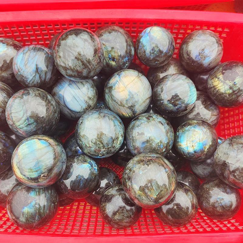 Yellow&Blue Labradorite Sphere Ball Wholesale - Image 6