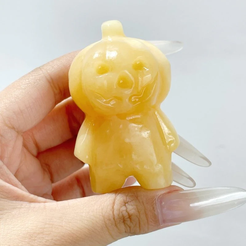 Yellow Calcite Halloween Baby Pumpkin Carving Wholesale - Image 2