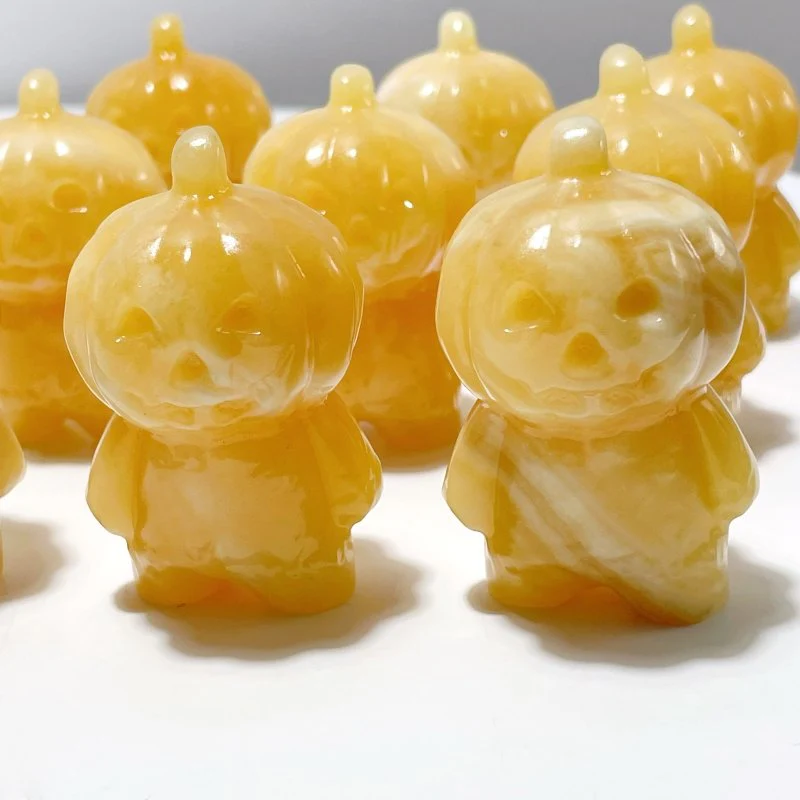 Yellow Calcite Halloween Baby Pumpkin Carving Wholesale - Image 3
