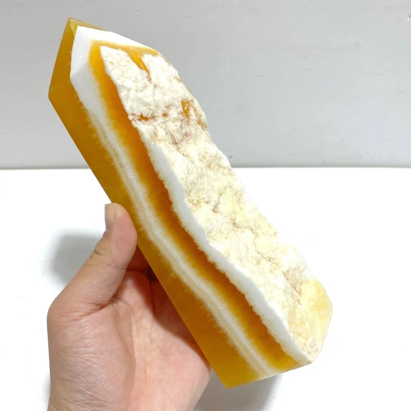 5 Pieces Yellow Calcite Points Raw Side - Image 4