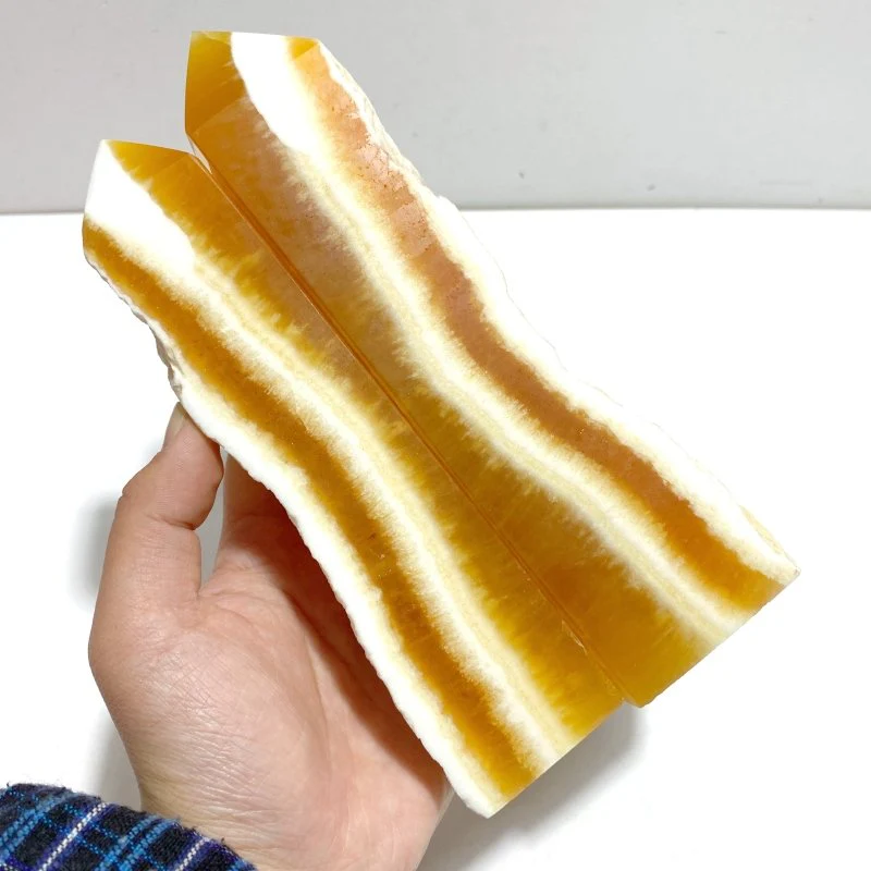 5 Pieces Yellow Calcite Points Raw Side - Image 7