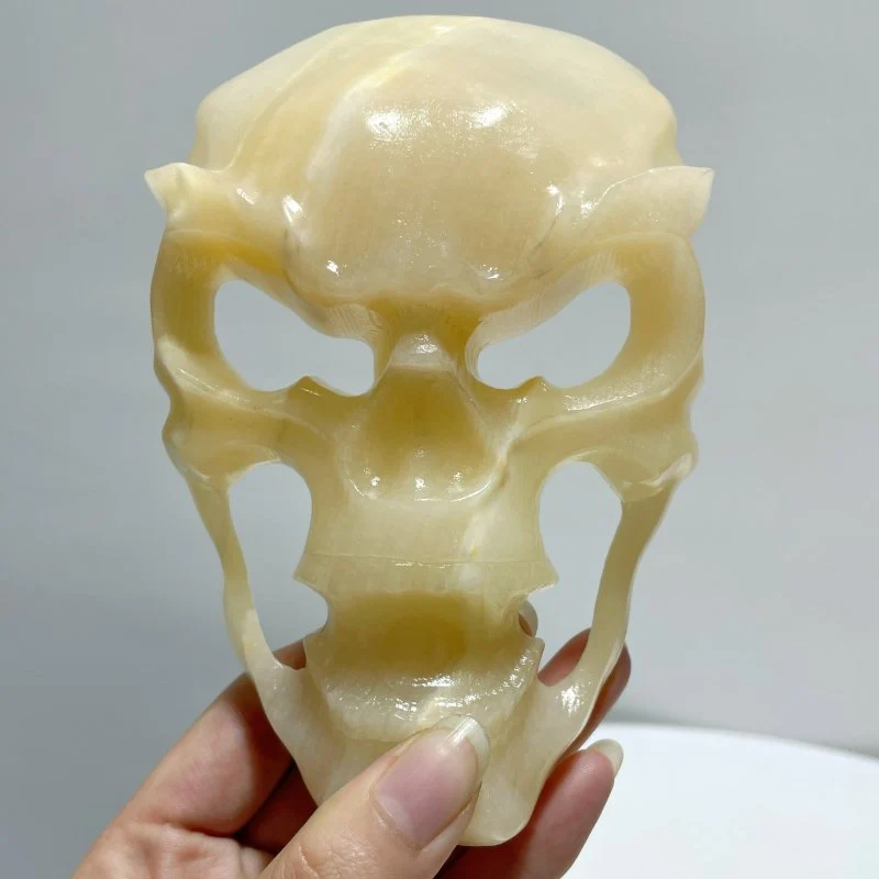 Yellow Calcite Skull Large Mask Carving Wholesale - Image 3