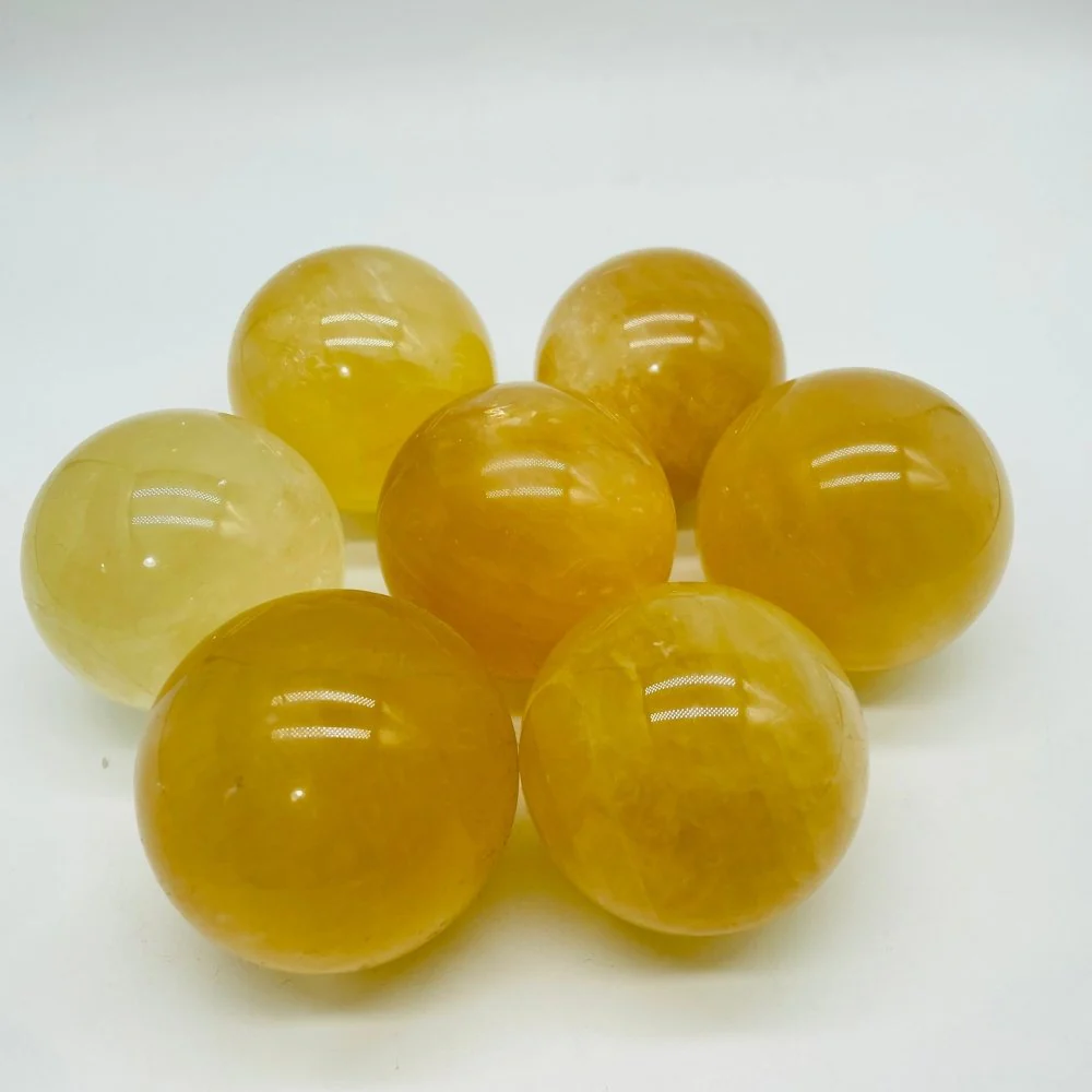 Yellow Calcite Spheres Ball Wholesale