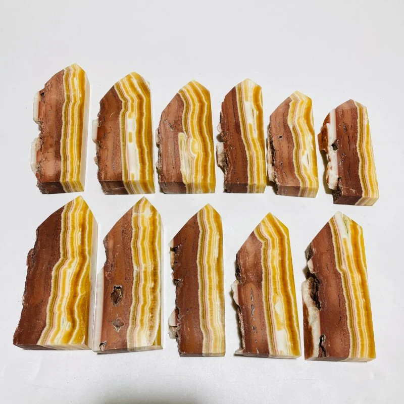 11 Pieces Yellow Calcite Points