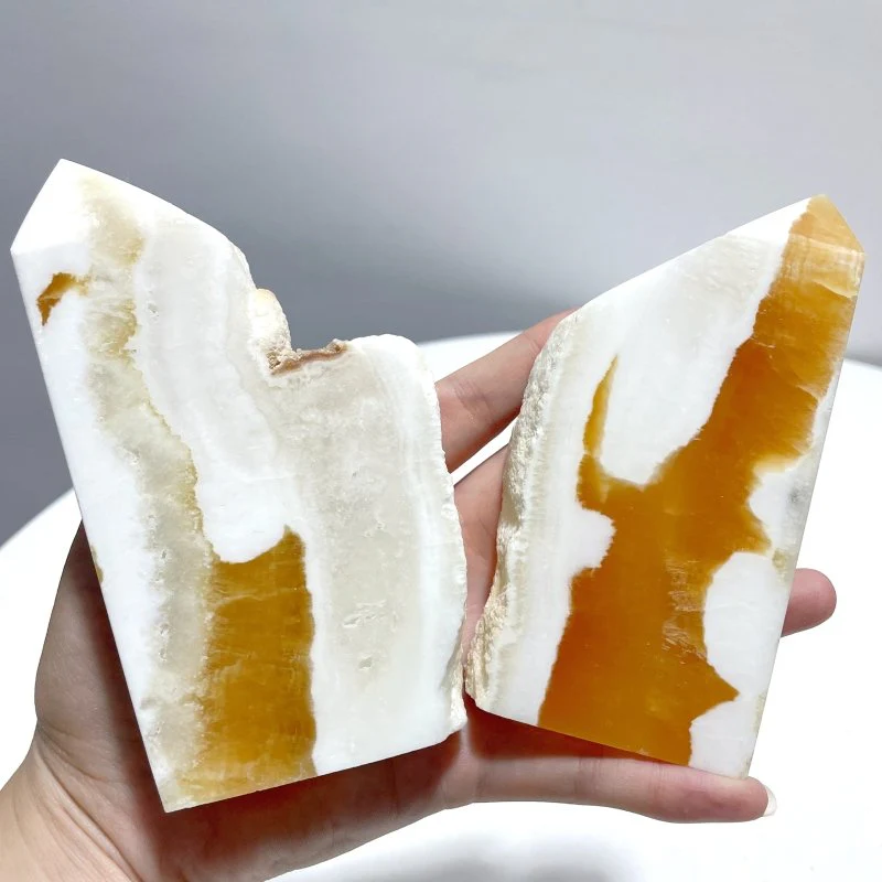 13 Pieces Large Yellow Calcite Tower Raw Side - Image 8