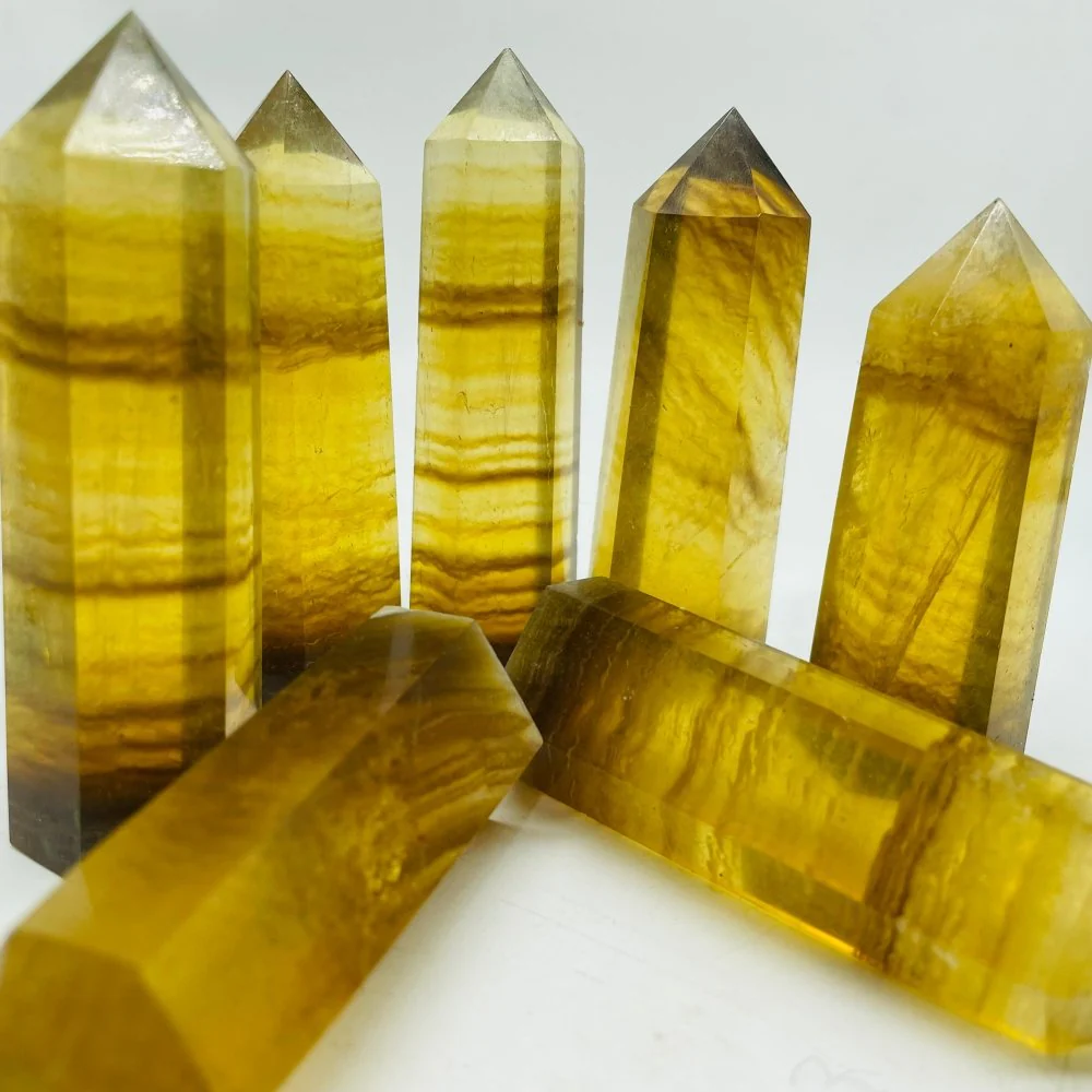 Fat Yellow Fluorite Tower Points Wholesale - Image 3